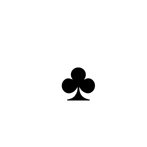 Black Club Suit Emoji White Background