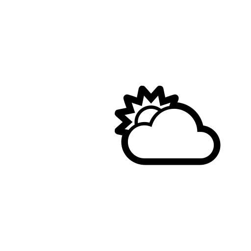 Sun Behind Cloud Emoji White Background