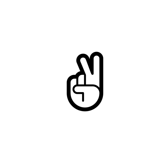 Victory Hand Emoji White Background