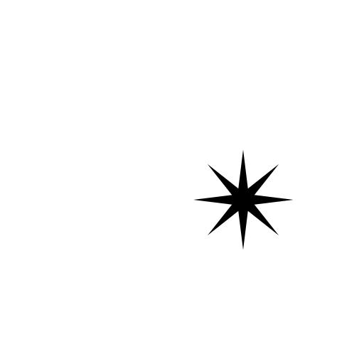 Eight Pointed Black Star Emoji White Background