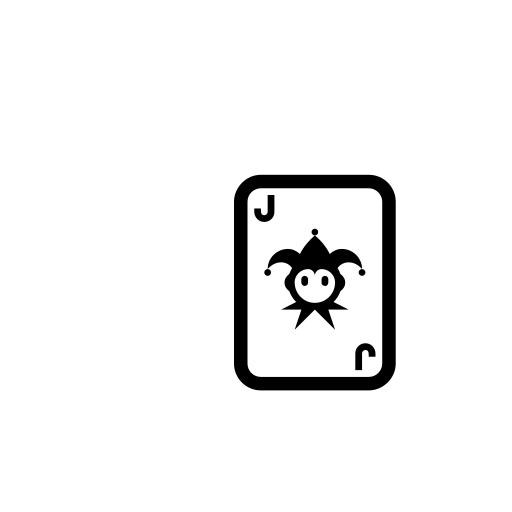 Playing Card Black Joker Emoji White Background