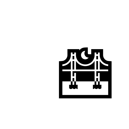 Bridge At Night Emoji White Background