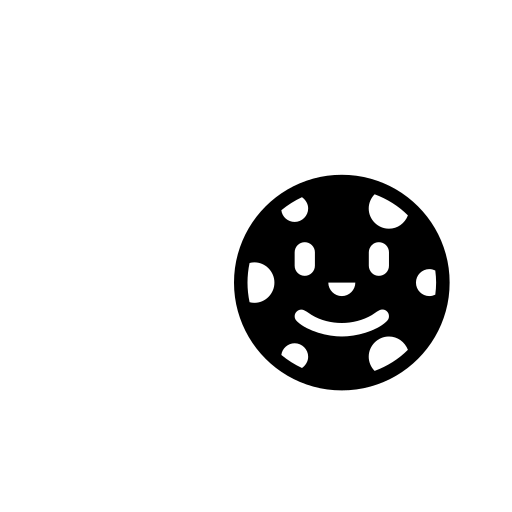 New Moon with Face Emoji White Background