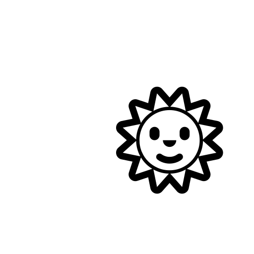 Sun with Face Emoji White Background