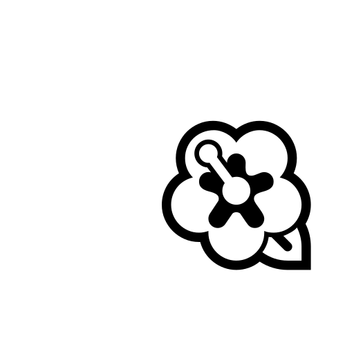 Hibiscus Emoji White Background