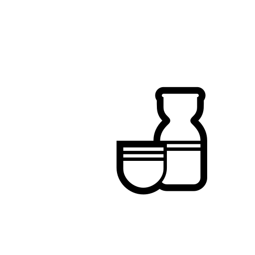 Sake Bottle and Cup Emoji White Background