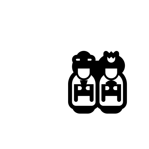 Japanese Dolls Emoji White Background