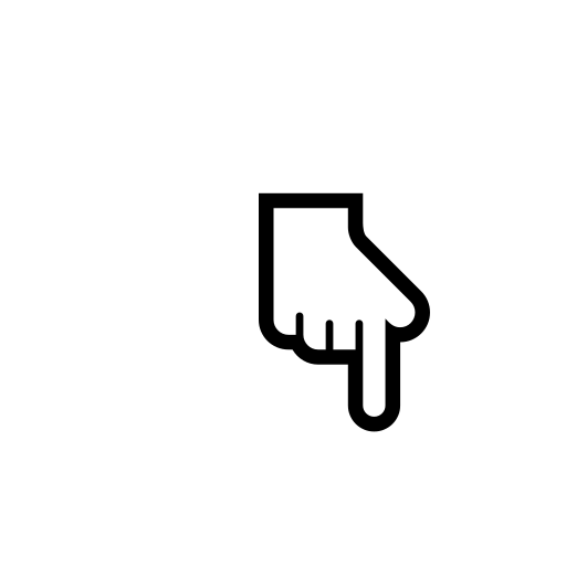 White Down Pointing Backhand Index Emoji White Background