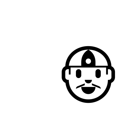 Man with Gua Pi Mao Emoji White Background