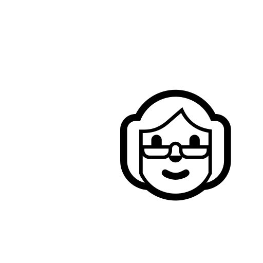 Older Woman Emoji White Background