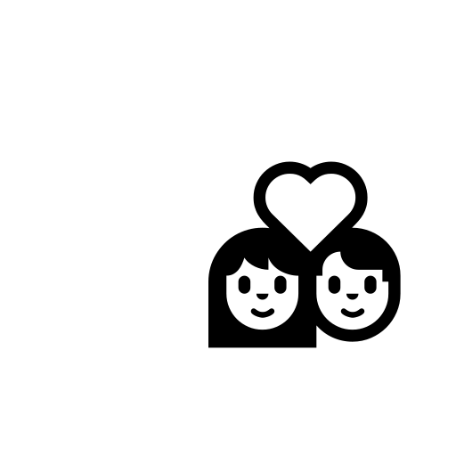 Couple with Heart Emoji White Background