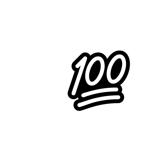 Hundred Points Symbol Emoji White Background