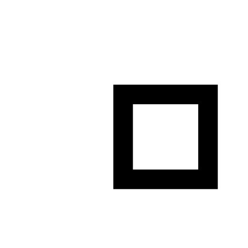 Black Square Button Emoji White Background