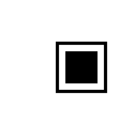 White Square Button Emoji White Background