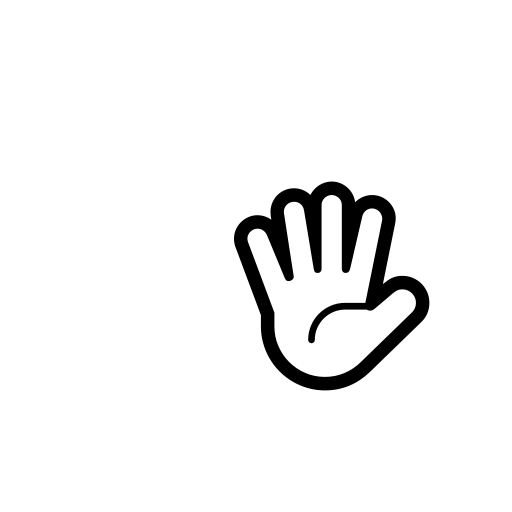 Raised Hand with Fingers Splayed Emoji White Background