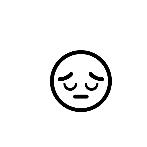 Pensive Face Emoji White Background