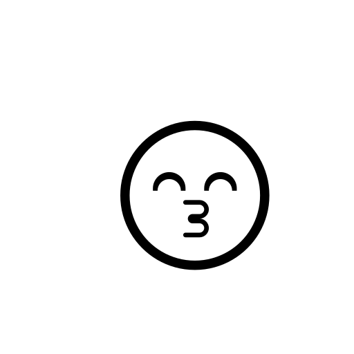 Kissing Face with Smiling Eyes Emoji White Background