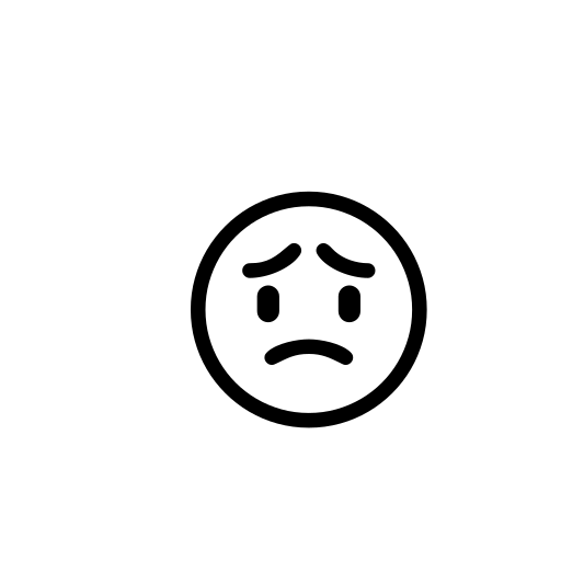 Worried Face Emoji White Background