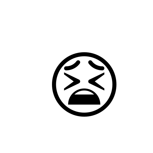 Tired Face Emoji White Background