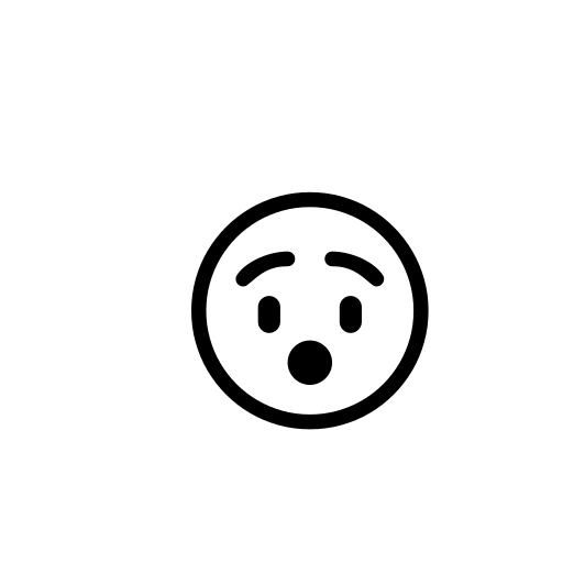 Hushed Face Emoji White Background