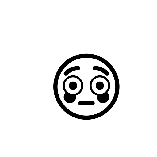 Flushed Face Emoji White Background