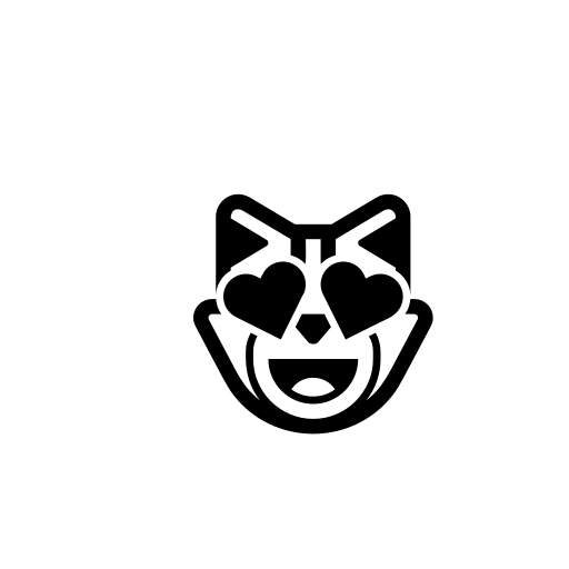 Smiling Cat Face with Heart-Shaped Eyes Emoji White Background