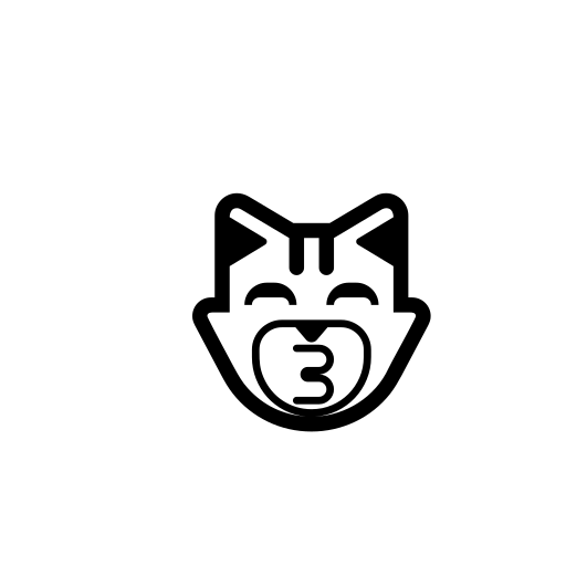 Kissing Cat Face with Closed Eyes Emoji White Background