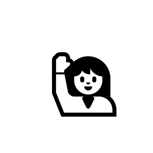 Happy Person Raising One Hand Emoji White Background