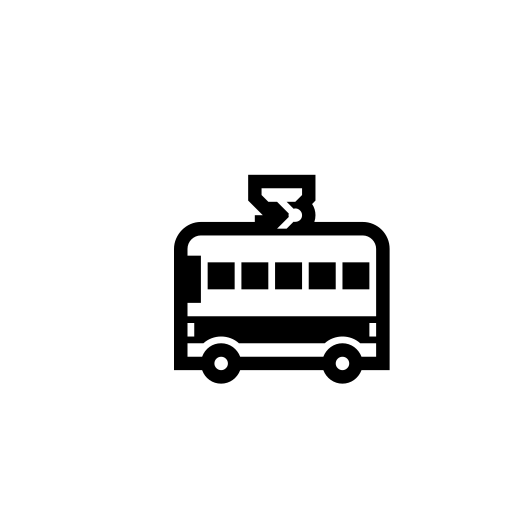 Trolleybus Emoji White Background