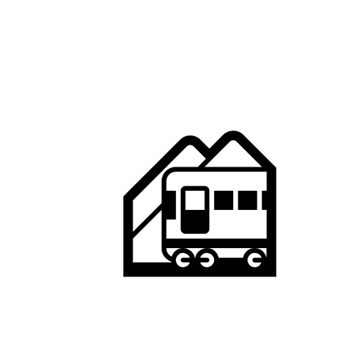 Mountain Railway Emoji White Background