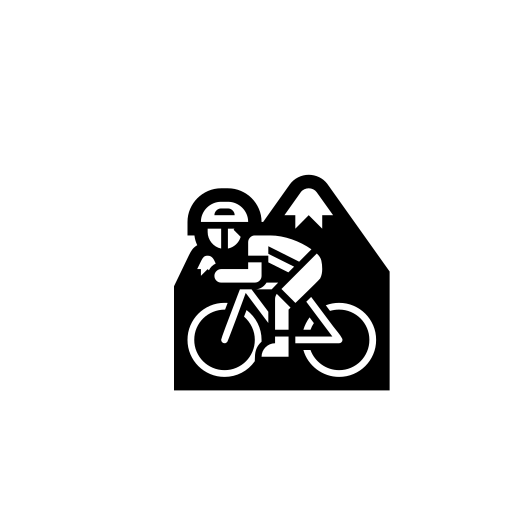 Mountain Bicyclist Emoji White Background