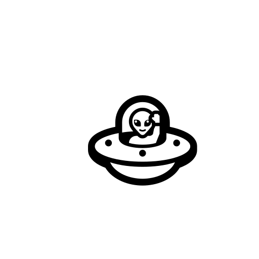 Flying Saucer Emoji White Background