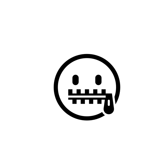 Zipper-Mouth Face Emoji White Background