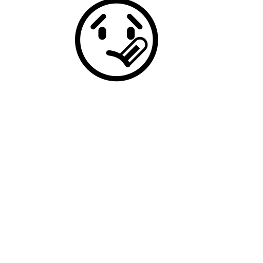 Face with Thermometer Emoji White Background