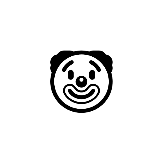 Clown Face Emoji White Background