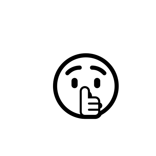 Face With Finger Covering Closed Lips Emoji White Background