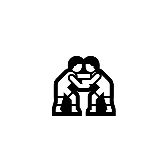 Wrestlers Emoji White Background