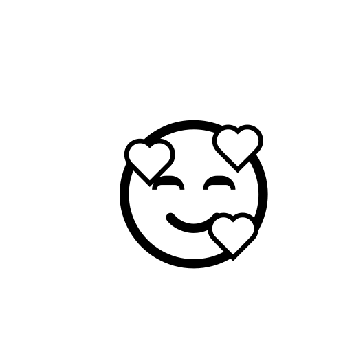 Smiling Face with Smiling Eyes and Three Hearts Emoji White Background