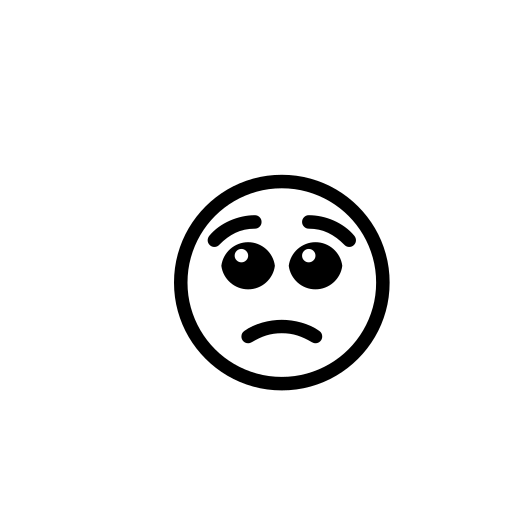 Face with Pleading Eyes Emoji White Background