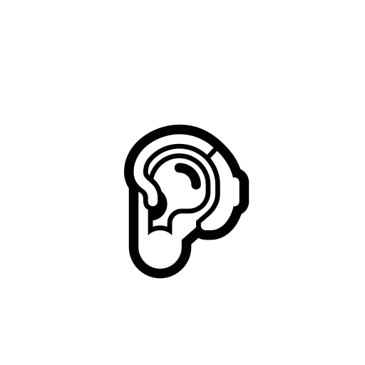 Ear With Hearing Aid Emoji White Background