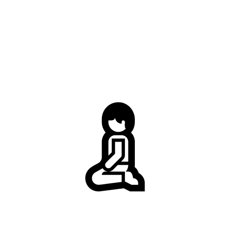 Kneeling Person Emoji White Background